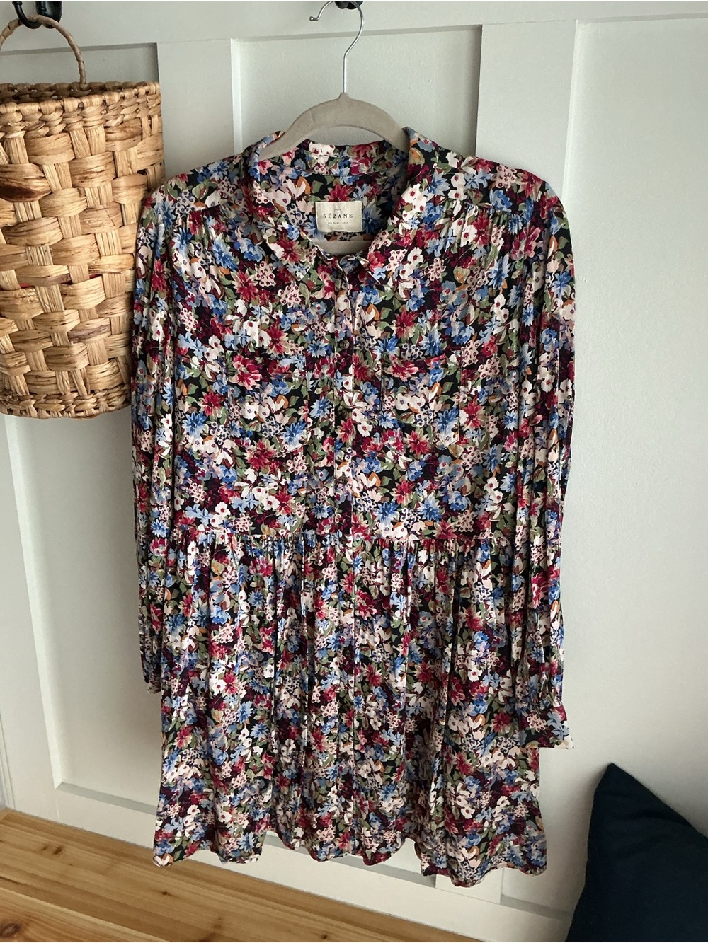 Sézane Leana Floral Midi Dress in Multicolor
